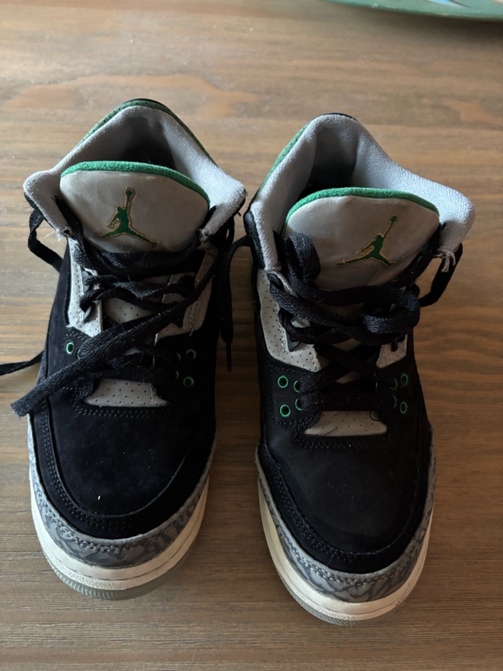 Jordan Kids Black Sneakers with Green Accents